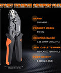 Crimping Tool Kit With 280 Insulated Wire Connectors For AWG 23-13 0.25-2.5mm2 Heavy Duty Pliers Set displayed with features