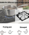 Beefed Up Heavy Duty Cast Iron Burner Grates Replacement Set For Whirlpool Maytag Amana Kenmore Gas Stoves in use with cookware