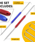 All In One Plumbing Repair Kit With 1075 Pieces And 37 Sizes, hook picks including bent, straight, combination in blue and red handles