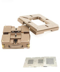 Auto Centering BGA Reballing Station Pro Kit With Aluminum Build, Tool Free 4 Corner Stencil Lock And Height Adjustable Swivel Corners, Auto Fixing Solder Rework System, Includes 3 Random Stencils For Fast, Precise Reballing, aluminum BGA clamp and stencils