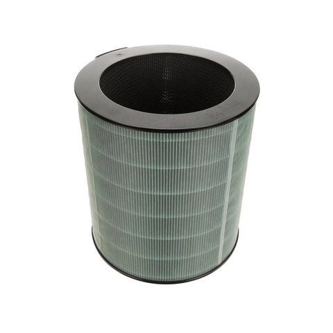 Room Air Purifier Replacement Filter With Three Stage Filtration That Captures 0.3 Micron Particles Pre Filter For Large Particles Like Dust And Dander Carbon Layer Removes Odors And Chemicals White 12.45 x 12.45 Easy Fit cylindrical design