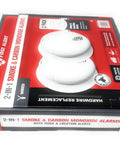 Combo Smoke And Carbon Monoxide Alarm With Interconnect, Hardwired Power, Battery Backup, Voice And Location Alerts, Easy To Install, Model SMCO100V-AC, 2-Pack in packaging