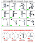 Swivel Faucet Adapter Kit, Solid Brass 3/4 Inch Garden Hose Adapter With Aerator, 360 Degree Kitchen Sink Faucet Aerator Adapter For Female And Male To Male, Chrome compatible with removable aerator faucets