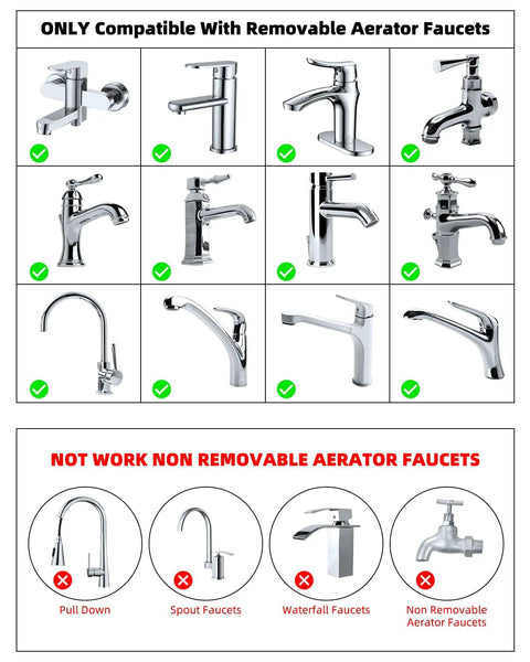 Swivel Faucet Adapter Kit, Solid Brass 3/4 Inch Garden Hose Adapter With Aerator, 360 Degree Kitchen Sink Faucet Aerator Adapter For Female And Male To Male, Chrome compatible with removable aerator faucets