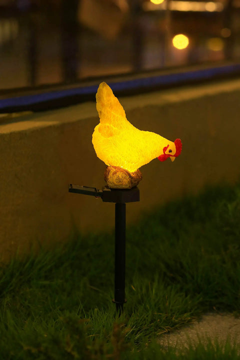 Outdoor Chicken Solar Lights Resin Garden Decor For Patio And Yard Cute Chicken Lamps With Cozy Vibe And Warm Glow