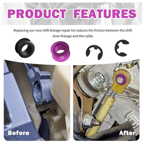 Shift Cable Bushing Repair Kit With Clips For Shifter Bushing Replacement Transmission Shift Linkage Bushings OEM 33820-02370 before and after