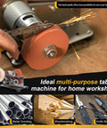 7 Speed Electric Knife Sharpening System With Belt Grinder Adjustable Knife Making Belt Sander in use on table