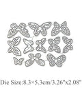 11 Piece Butterfly Metal Die Cuts Set For DIY Cards Scrapbooking And Embossing Frames Wedding Stencils High Detail Carbon Steel Dies, size 8.3x5.3cm