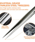 Curved Precision Tweezers Set 5 Pieces Stainless Steel Non Magnetic Heat Resistant For Jewelry Making Electronics Craft Soldering