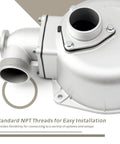 Close-up of 2 Inch Semi Trash Water Pump For Straight Keyed Shafts Replacement For Predator 212cc aluminum housing with NPT threads