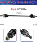 CV Joint Axle Shaft Assembly For Honda Accord 2003 2004 2005 2006 2007 2.4L 4 Cylinder Automatic Transmission FWD Front Right View