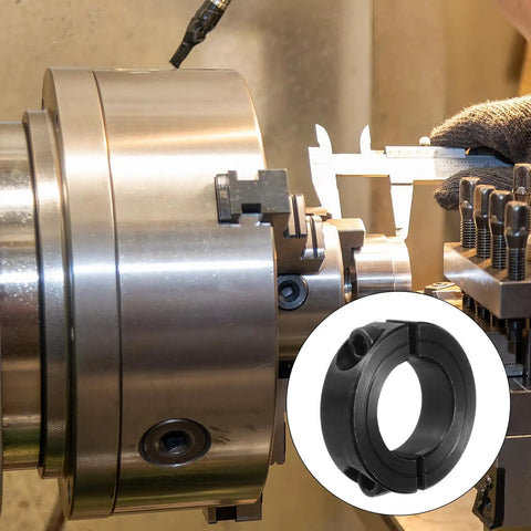 One And One Eighth Inch Bore Double Split Shaft Collar With Set Screw Built Tough Carbon Steel Clamping Collar Black Finish