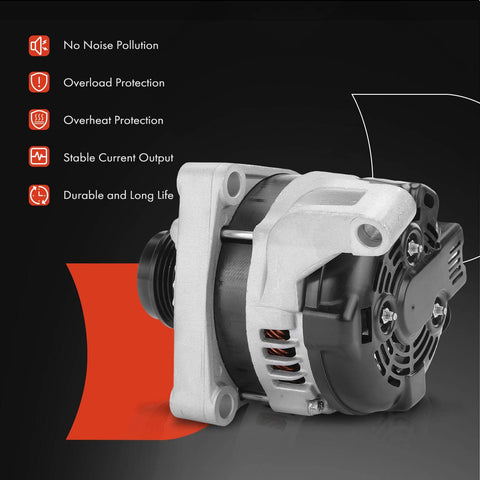 Alternator For Jeep Liberty 2005 2006 2.8L 12V 150 Amp With 6 Groove Decoupler Pulley Clockwise Rotation Direct Fit Easy Install
