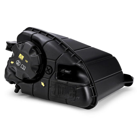 No Sweat Coolant Overflow Reservoir Tank With Cap Straight Swap And Plug In Setup For 2016-2020 BMW 530i 540i 640i GT 740i side view image.