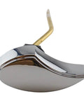 Replacement Trip Lever For Select Toilet Models, polished chrome finish, angled view showcasing handle design and brass arm