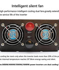 Dual cooling fans for Heavy Duty 6000W Pure Sine Wave Inverter DC To AC Converter, enhancing efficiency and lifespan.