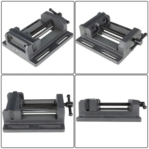 Pro Grade 6 Inch Heavy Duty Low Profile Drill Press Vise With Rock Solid Stationary Base For Precision Steel Drilling Tapping And Reaming Garage Ready Workhorse, viewed from multiple angles.