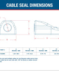Horizontal 90 Degree Cable Gland Marine Grade Waterproof dimensions chart showing multiple views and measurements.
