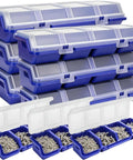 6 Pack Screw Organizer Box With Lid For Garage And Workshop Four Compartments Small Parts Bins Plastic Hardware Storage Containers