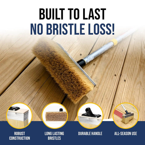 7 Inch Deck Stain Brush For Wood Staining And Sealing, Pro Grade DIY Friendly Deck Stain Applicator Brush on wood deck