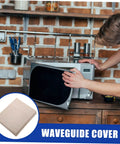 Man installing Heat Resistant Microwave Mica Sheet Set, 10 Pieces, Waveguide Covers for All Major Brands in a kitchen