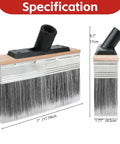 Dimensions of 7 Inch Deck Stain Brush For Outdoor Wood Projects With Wide Coverage Pro Grade Ferrule and brown handle