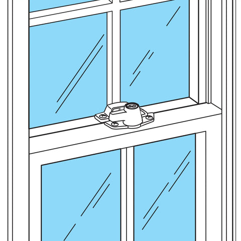 Keyed Sash Lock For Aluminum Vinyl Or Wood Double Hung Windows With Two Inch Hole Centers Heavy Duty Zinc Diecast In White Finish