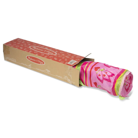 Kid Sized Butterfly Back Folding Chair With Built In Cup Holder In Armrest, Storage Bag, Pink And Green Butterfly Theme