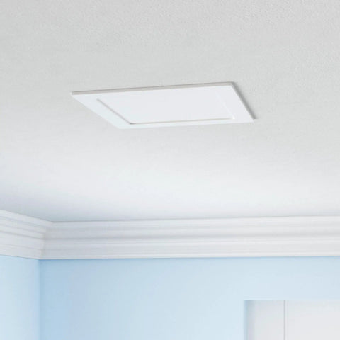 6 Inch LED Recessed Lights Kit 12 Pack Ultra Thin Square Recessed With Junction Box installed in ceiling