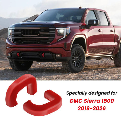 GMC Sierra 1500 Tow Hook Covers For Vertical Tow Hooks 2019 To 2026 Front Hitch Cover Upgrade Red Car Accessories