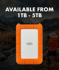 Rugged 5TB Portable External Hard Drive USB Three Point Zero And USB Two Point Zero Compatible in orange casing