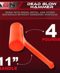 Dead Blow Hammer 4 Lb Mallet With Non Marring Rubber Coating For Wood And Metal Heavy Duty Build Orange Grip Scratch Free Image