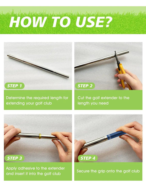 Instructions for 5 Piece Golf Club Extensions Steel Shaft Length Extension Kit For Irons, Easy Repair And Upgrade