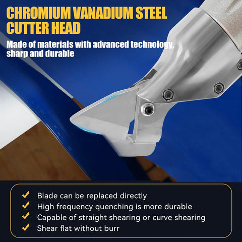 Chromium vanadium steel cutter head of Cordless Sheet Metal Shear With LED Light And Brushless Motor For 20V Batteries