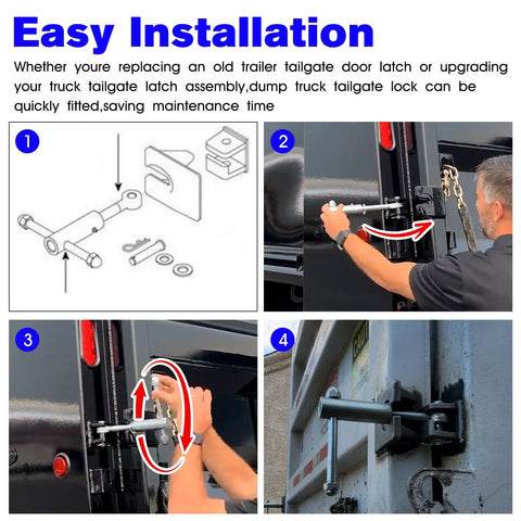 Easy installation process for Heavy Duty Dump Trailer Tailgate Latch And Truck Tailgate Lock Bolt On Direct Fit Replacement For TGL3410HDW TGL34SBR.
