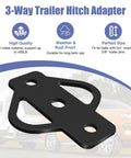 Dang Tough Heavy Duty Steel 3 Way Trailer Hitch Riser Drop Adapter with Pin Ball and Mounting Bolts for Mower ATV towing, 400LB support