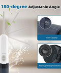 Two Pack Portable Bidet Travel Kit With Dual Sprayer showing 180-degree adjustable angle and 165ml capacity in black.