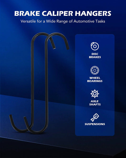 Brake caliper spreader with two U-shaped hanger hooks