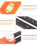 High Precision Carpentry Marking Ruler T Shaped Measuring Tool for Angles with clear double sided scale and aluminum ABS material