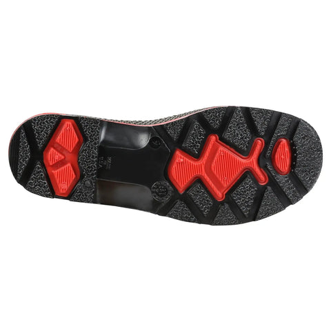 Rock Solid 15 Inch Pvc Mens Work Boots Hella Chemical Resistant Soft Toe Seamlessly Waterproof Construction With Removable Contour Cushion Insoles In Gray Red Black