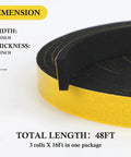 Close-up of Heavy Duty Weather Stripping Adhesive Foam Tape Half Inch Wide By One Eighth Inch Thick Three Rolls Total Forty Nine And A Half Feet Door Seal Strip For Doors And Windows Insulation Waterproof Strong Adhesion Easy Install