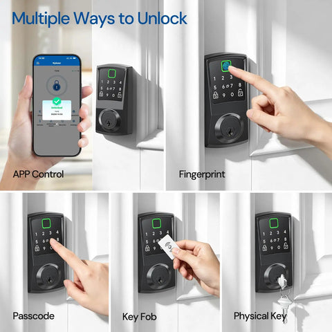 Next Level Keyless Smart Deadbolt Lock Delivering Zero Sweat Seven In One Access Setup For Heavy Duty Entry Doors Featuring App Control Fingerprint Scanner Alexa Voice Passcode And Backup Fob Support For Reliable Home Protection