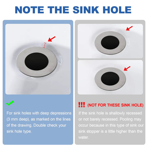 Brushed Nickel Pop Up Sink Stopper With Anti Clogging Strainer For 1.1 To 1.5 Inch Bathroom Drains, correct installation guide