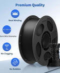 2Kg 1.75mm PLA Filament Bundle Two Black Spools Precise 0.02mm Tolerance Smooth Extrusion For Clean High Detail 3D Printing