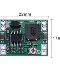 Six Channel Buck Converter MP1584EN DC-DC Step Down Regulator Module 4.5V To 28V In, 0.8V To 20V Out, top view with dimensions