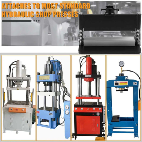 Heavy Duty 12 Inch Press Brake Attachment For 12 To 20 Ton Hydraulic Shop Presses with dual spring design overview with different presses
