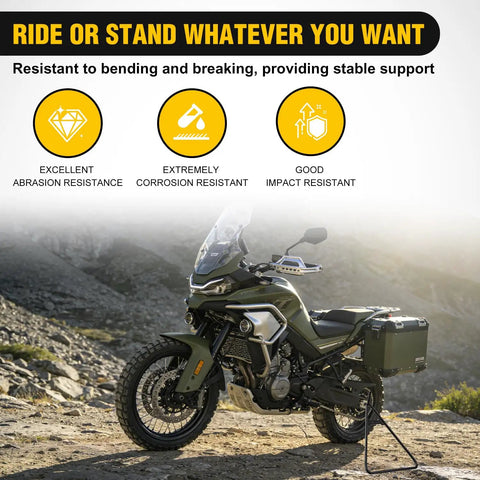 Motorcycle with Universal Dirt Bike Kickstand Holder Triangle Side Stand For 80-500Cc Motocross Enduro Supermoto Pit Bike Built Tough In Heavy Duty Steel Fits Rear Axles 18mm 14mm And 11mm Black