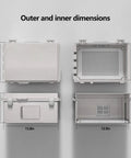 Tough As Nails Electrical Junction Box With Ventilated ABS Housing and Integrated Cable Grommets Weather Sealed IP65 dimensions overview.