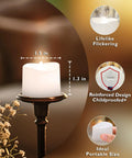 Flameless Tealight Candles With Remote Timer Battery Operated 12 Pack Warm White shown with size and features.