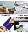 Collage of Value Pack 48 Clear Tape Rolls for Dispenser 3/4 x 1000 Inches Each 1 Inch Core Go-To Gift Wrapping Tape uses.